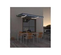 Vidaxl Auvent Manuel Rétractable Avec Led 350x250 Cm Bleu Et Blanc Blanc