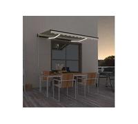 Auvent Manuel Rétractable avec LED 300x250 cm Crème Store Terrasse vidaXL