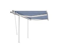 Vidaxl Auvent Manuel Rétractable Avec Led 3x2,5 M Bleu Et Blanc