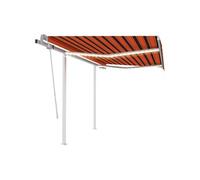 Vidaxl Auvent Manuel Rétractable Avec Led 3x2,5 M Orange Et Marron