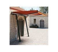 Vidaxl Auvent Manuel Rétractable Avec Led 3x2,5 M Orange Et Marron