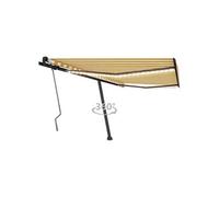 Luifel handmatig uittrekbaar met LED 450x300 cm geel en wit3069763