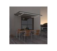 Luifel handmatig uittrekbaar met LED 450x350 cm crÃmekleurig3069202