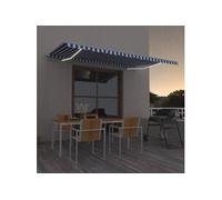Auvent Manuel Rétractable avec LED 400x350 cm Crème Store Balcon Jardin vidaXL