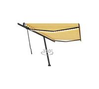 Auvent Manuel Rétractable avec LED 400x300 cm Orange et Marron Store vidaXL