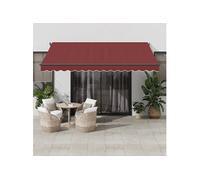 vidaXL Luifel handmatig uittrekbaar met LED's 400x350 cm bordeauxrood3214999 G