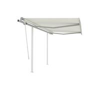 Vidaxl Auvent Manuel Rétractable Avec Poteaux 3x2,5 M Crème