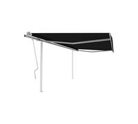Vidaxl Auvent Manuel Rétractable Avec Poteaux 4x3 M Anthracite