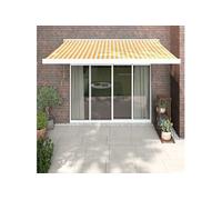 Luifel uittrekbaar 3,5x2,5 m stof en aluminium geel en wit3154532