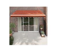 vidaXL Luifel uittrekbaar 3,5x2,5 m stof en aluminium oranje en bruin3154442 G