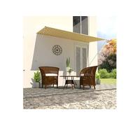 vidaXL Auvent Rétractable 300x150 cm Jaune et Blanc Store Pare Soleil Jardin