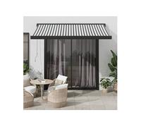 Store à Cassette Manuel 450x300 cm Bleu et Blanc Auvent Rétractable vidaXL