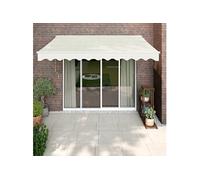 vidaXL Auvent rétractable 3 x 2,5 m en tissu et aluminium crème