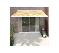 Luifel uittrekbaar 3x2,5 m stof en aluminium geel en wit3154531