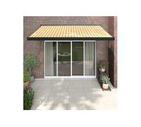 Auvent rétractable jaune et blanc 3x2,5 m tissu et aluminium