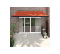 Auvent rétractable orange et marron 3x2,5 m tissu et aluminium