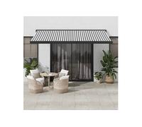 Vidaxl Auvent Rétractable Anthracite Et Blanc 4,5x3 M Tissu/Aluminium