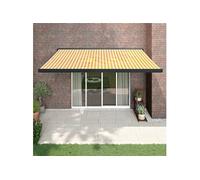Vidaxl Auvent Rétractable Jaune Et Blanc 4,5x3 M Tissu Et Aluminium