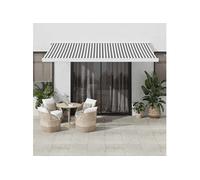 Vidaxl Auvent Rétractable Anthracite Et Blanc 4x3 M Tissu Et Aluminium