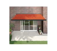 Luifel uittrekbaar 4x3 m stof en aluminium oranje en bruin3154568