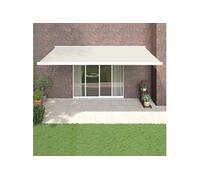 vidaXL Luifel uittrekbaar 5x3 m stof en aluminium crÃmekleurig3154580 Crème G