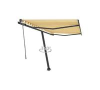 Auvent Automatique sur Pied 600x350 cm Jaune/Blanc Store Balcon Jardin vidaXL