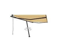 Auvent Automatique sur Pied Auvent de Terrasse Store de Balcon Jardin Patio Extérieur Ombrage des Fenêtres 400x350 cm Jaune et Blanc