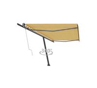 Luifel vrijstaand automatisch 500x300 cm geel en wit3069788