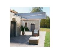 Luifel vrijstaand automatisch 500x350 cm blauw en wit3069666