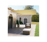 Vidaxl Auvent Automatique Sur Pied 500x350 Cm Jaune/Blanc Jaune
