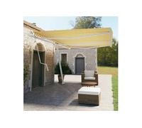 Luifel vrijstaand automatisch 600x350 cm geel en wit3069688