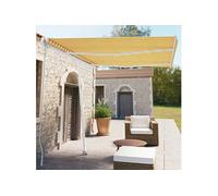 Vidaxl Auvent Manuel Rétractable Sur Pied 350x250 Cm Jaune/Blanc Jaune