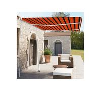 Vidaxl Auvent Manuel Rétractable Sur Pied 350x250 Cm Orange Et Marron Orange