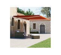 Vidaxl Auvent Manuel Rétractable Sur Pied 400x300 Cm Orange Et Marron Orange
