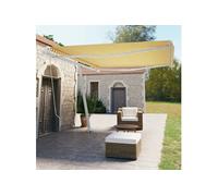 Vidaxl Auvent Manuel Rétractable Sur Pied 450x350 Cm Jaune/Blanc Jaune