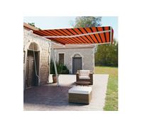 Luifel vrijstaand handmatig uittrekbaar 450x350 cm oranje bruin3069640