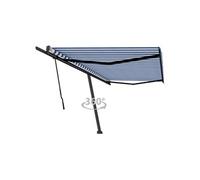 vidaXL Auvent Manuel Rétractable sur Pied Auvent de Terrasse Store de Balcon Jardin Patio Extérieur Ombrage des Fenêtres 500x350 cm Bleu et Blanc Blanc https://www.fnac.com/mp48780174/vidaXL-Auvent-manuel-retractable-sur-pied-500x350-cm-Bleu-Blanc/w-4?oref=dcf07fa5-d89c-b286-1514-01ce3ec9e23f