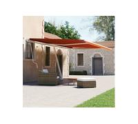 Vidaxl Auvent Manuel Rétractable Sur Pied 600x300 Cm Orange Et Marron Orange