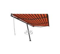 Vidaxl Auvent Manuel Rétractable Sur Pied 600x300 Cm Orange Et Marron Orange