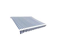 Luifeldoek 4x3 m canvas blauw en wit141011