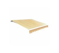 vidaXL Tissu d'auvent 4x3 m Jaune tournesol et blanc Toile 141017 (Cadre non inclus)