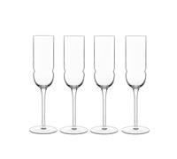 Luigi Bormioli Grandioso | Lot de 4 verres à prosecco/Sparkling 200 ml | Tige renforcée en titane | En cristal SON-hyx | Flûte à champagne au design sinueux | Passe au lave-vaisselle | Fabriqué en