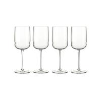Luigi Bormioli Grandioso | Lot de 4 verres à vin Sauvignon/Riesling 354,4 g | Tige renforcée en titane | En cristal SON-hyx | Verre à vin blanc au design sinueux | Passe au lave-vaisselle | Fabriqué