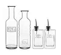 Luigi Bormioli Lot de 4 bouteilles en verre recyclables Optima Eco-conscious - Eau, vin, huile et vinaigre, 2 x 250 ml