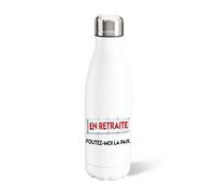 Luigi Collection Bouteille d’Eau 500ml Aluminium Retraite Gourde Réutilisable Ecologique. Idée Cadeau Original Humour Homme Femme Collègue Mutation Pot Départ Sport Voyage Bureau Anniversaire Noël