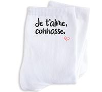 Luigi Collection Chaussettes Femme Humour Amour Message drôle. Idée Cadeau Original Amie Copine Soeur Collègue Anniversaire Noël St Valentin. Taille 39/42