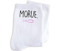 Luigi Collection Chaussettes Femme Morue Humour Message drôle. Idée Cadeau Original Amie Copine Collègue Anniversaire Noël St Valentin. Taille 36/38