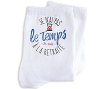 Luigi Collection Chaussettes Retraite Homme Femme Humour Message drôle. Idée Cadeau Original Départ Ami Collègue Retraité Anniversaire Noël Fête. Taille 36/38