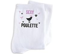 Luigi Collection Chaussettes Sexy Poulette Femme Message Humour Drôle. Idée Cadeau Original Amie Copine Collègue Anniversaire Noël St Valentin. Taille 39/42