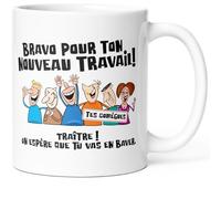 Luigi Collection DINO MUGS Mug Collègue Traître Tasse Céramique 325ml Message Humour Drôle Amitié Idée Cadeau Original Mutation Départ en Retraite Pot Promotion Travail Bureau Anniversaire Noël
